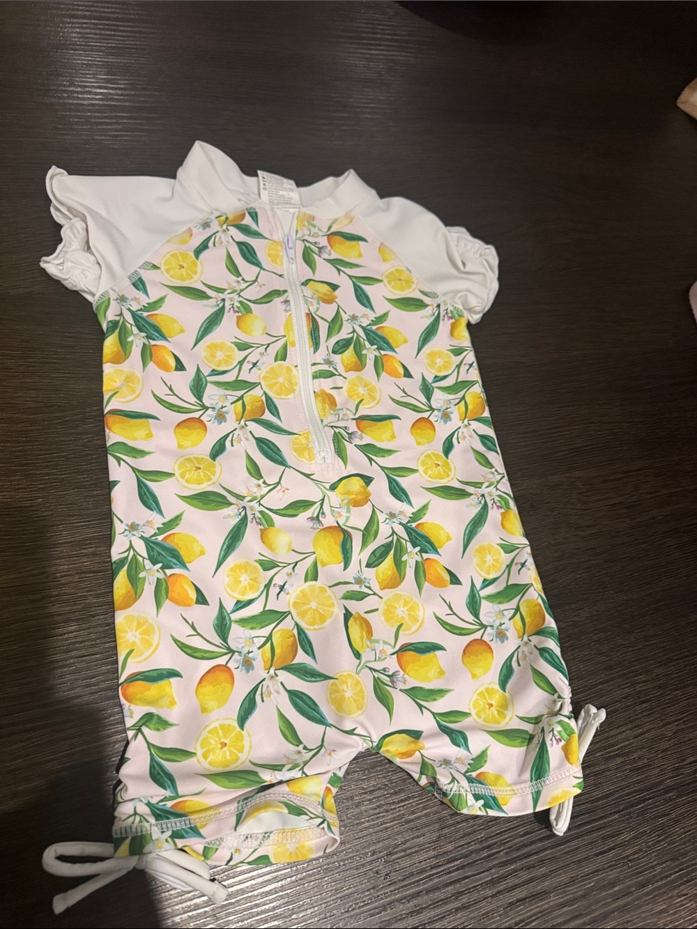 Snapper Rock White One-Piece Swimsuit with Yellow Lemon Print